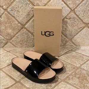 New UGG Jane Patent Slide Sandals